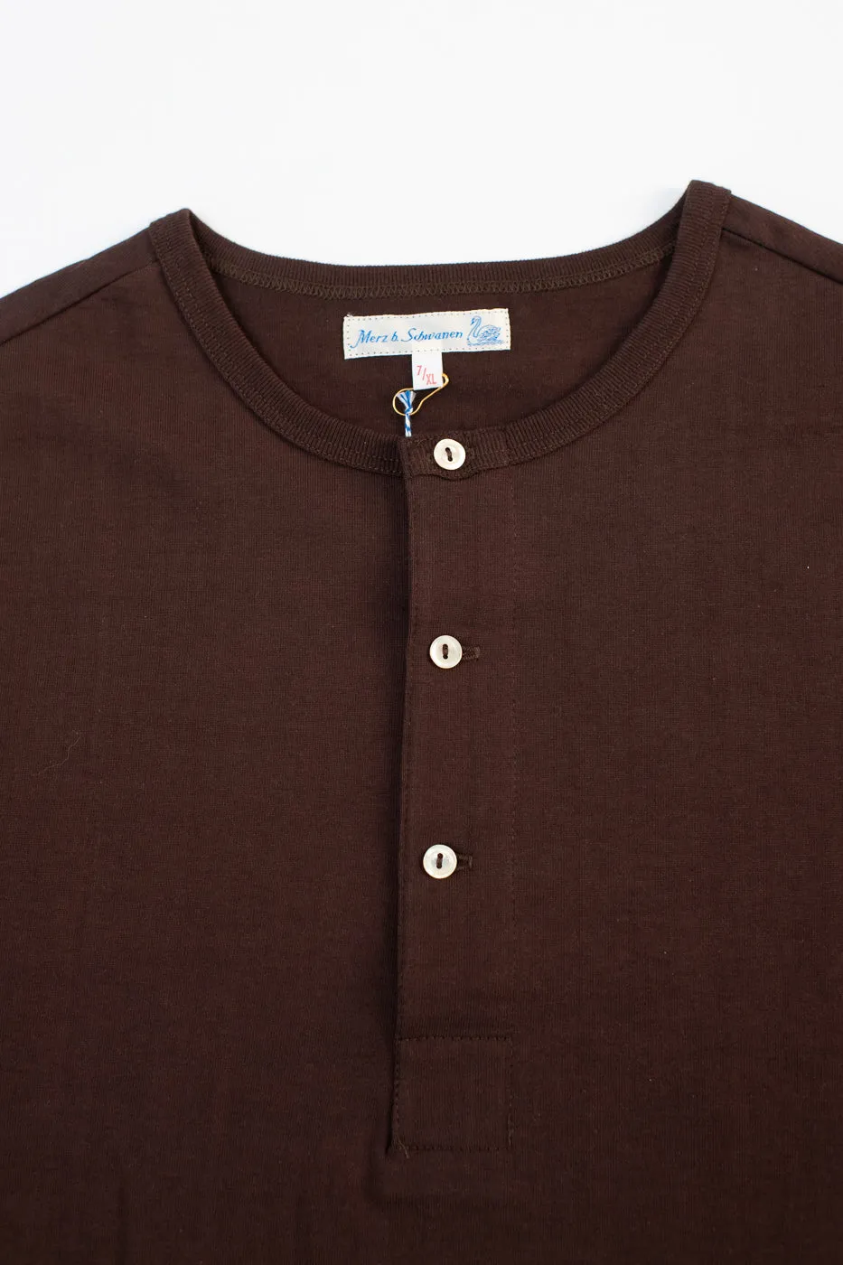 206.19 - 7.2oz Loopwheeled Henley Classic Fit - Coffee