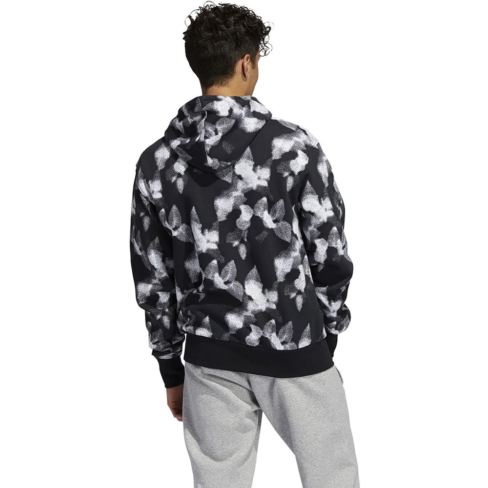 Adidas Winter Leaves All Over Print Men's Hoodie Black