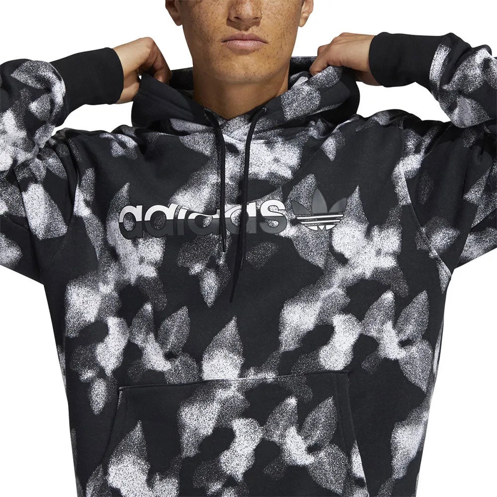 Adidas Winter Leaves All Over Print Men's Hoodie Black