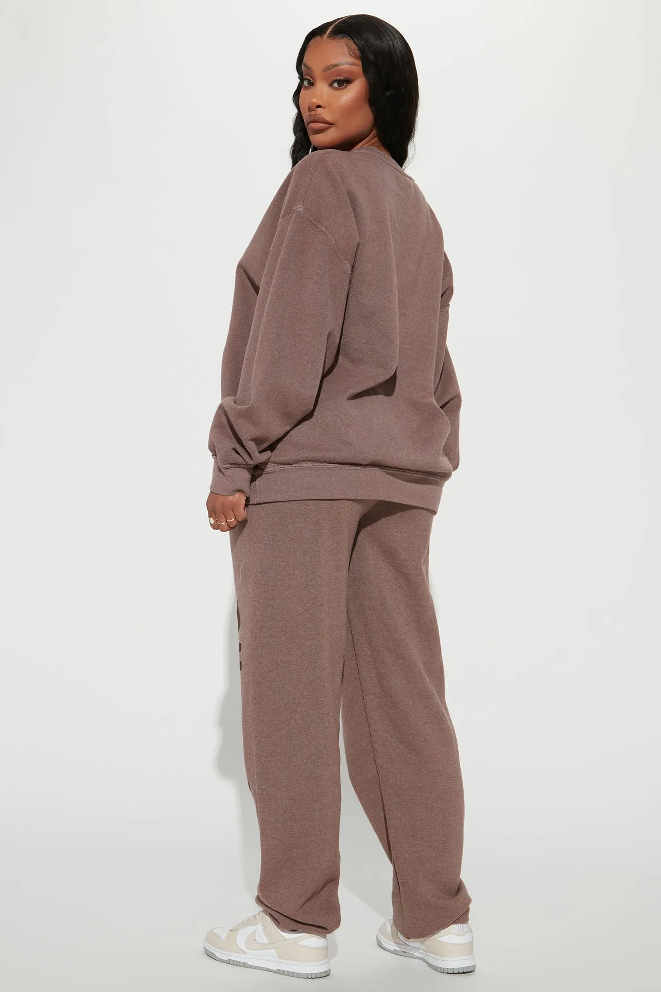 Always A Queen Jogger Set  - Brown