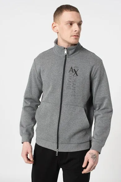 armani exchange grey sweatshirt zipper