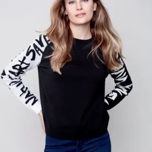 Artwork Sleeve Raglan Sweaterp