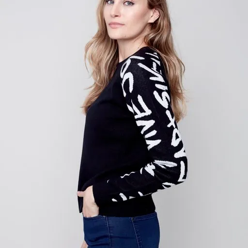 Artwork Sleeve Raglan Sweaterp