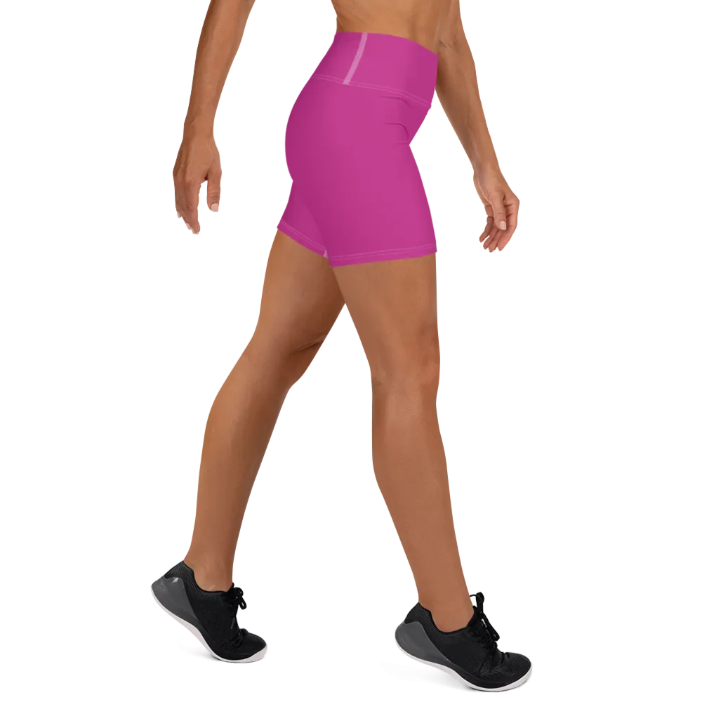 Athletic Apparatus Pink White logo White stitch Yoga Shorts