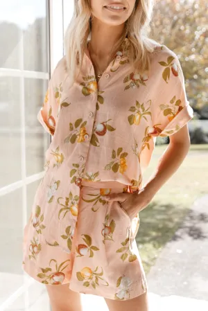 Cecily Tailored Shorts - Pink Floral