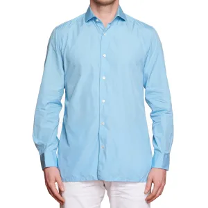 CHARVET Paris Handmade Blue Cotton Dress Shirt EU 40 US 15.75