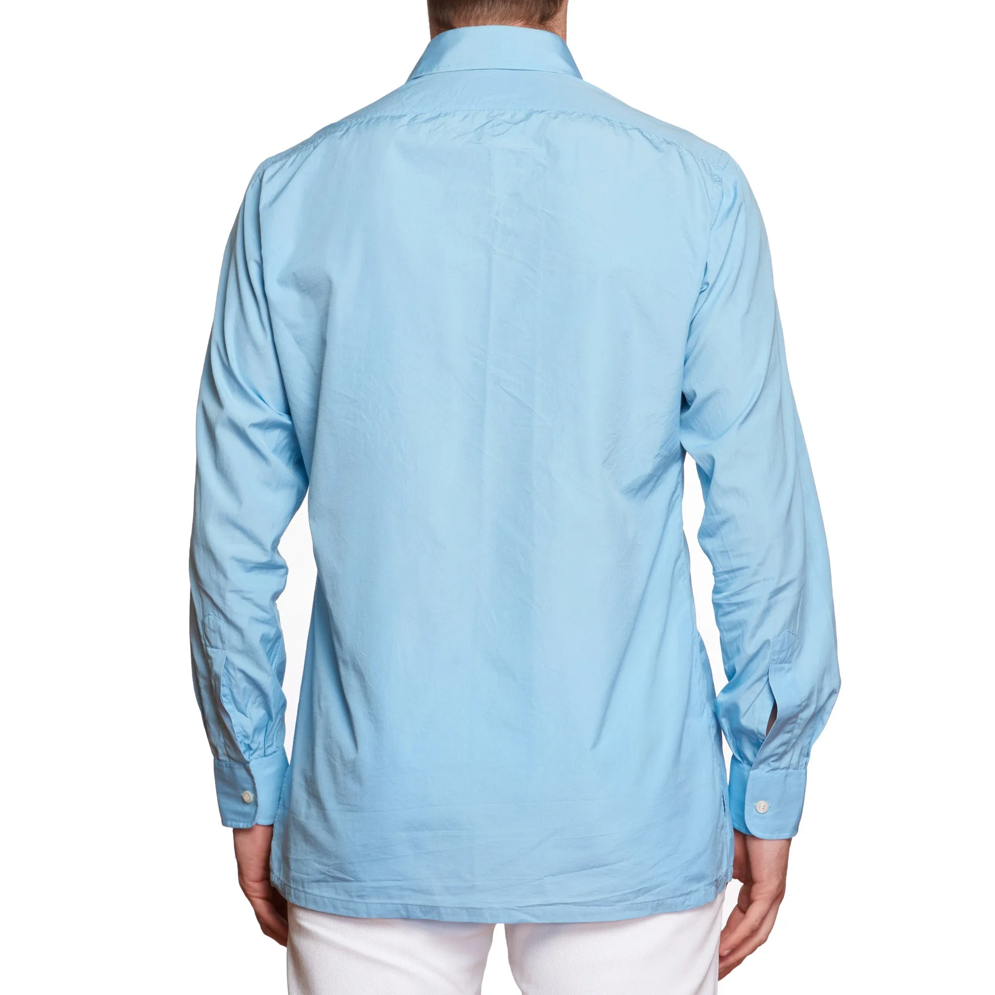 CHARVET Paris Handmade Blue Cotton Dress Shirt EU 40 US 15.75