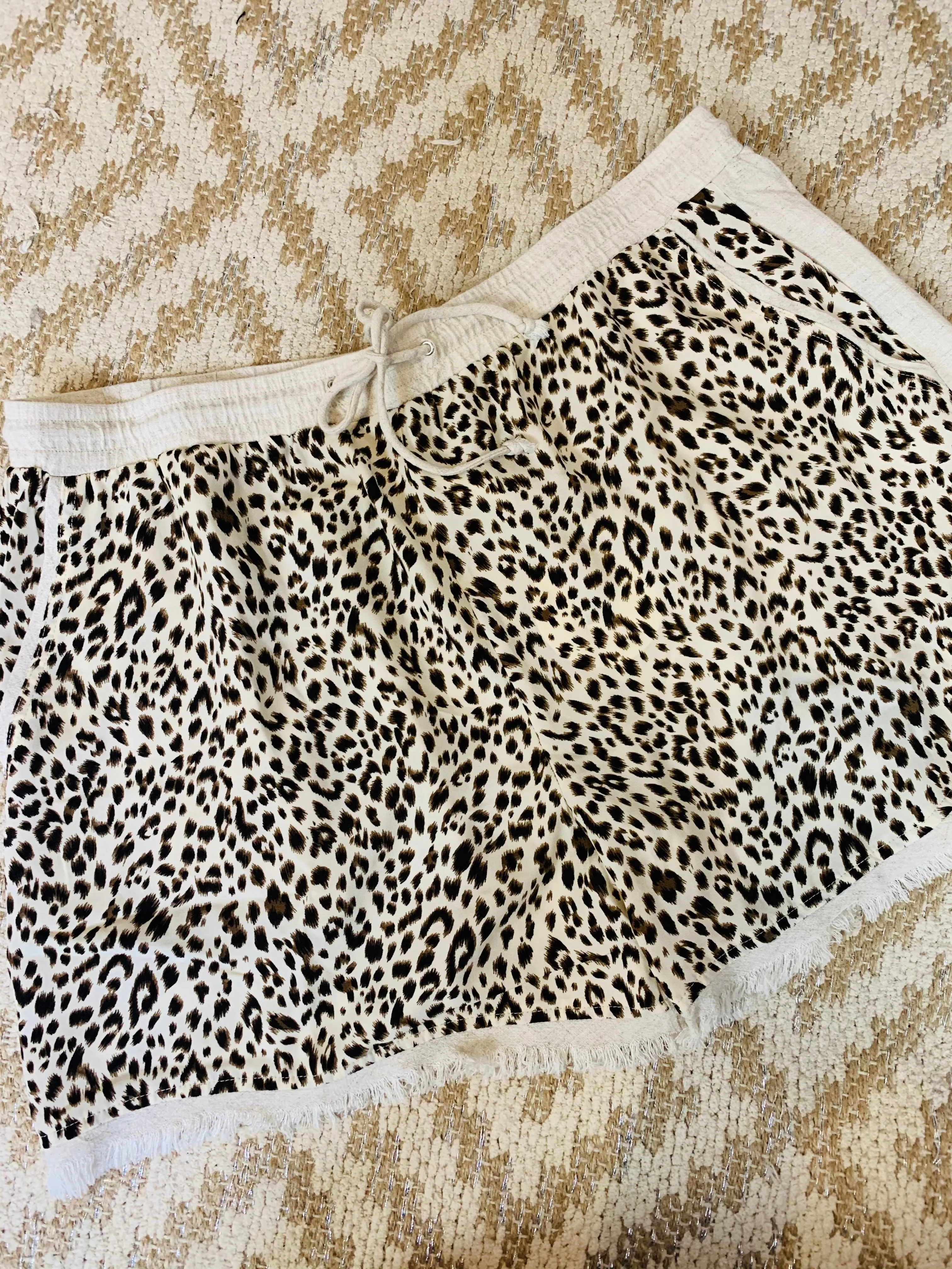 Cheetah Print Drawstring Shorts