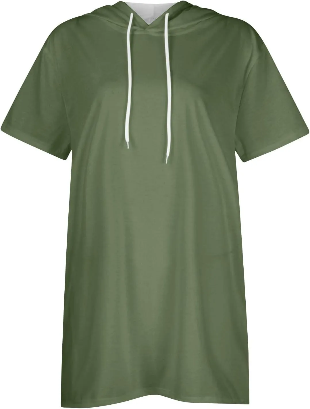 ChicCrate Women's Summer Oversized Hoodies Pullover Short Sleeve Solid Color Soft Loose Casual Shirt Tops with Pockets