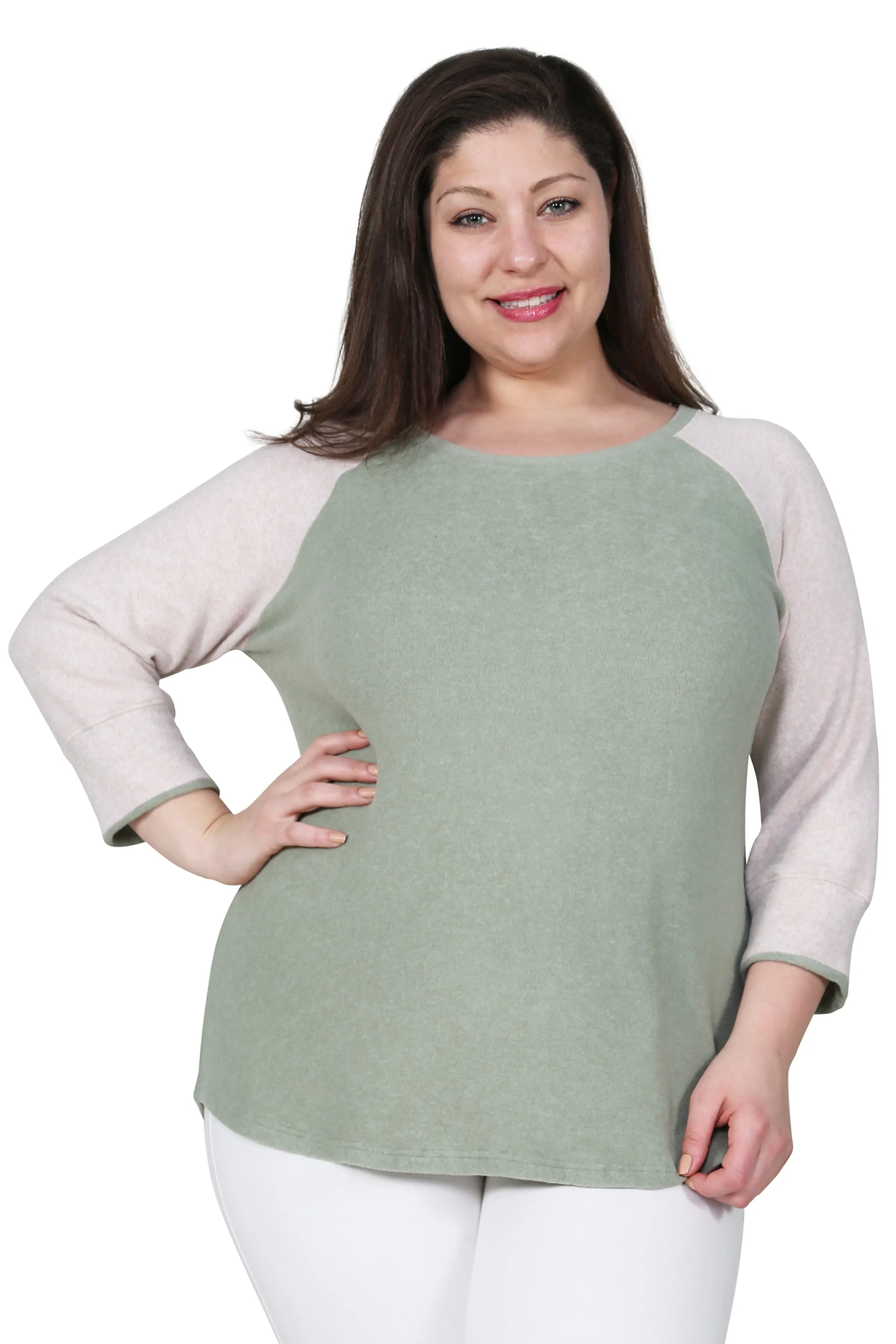 Comfort Collection Plus Size Baseball Tee
