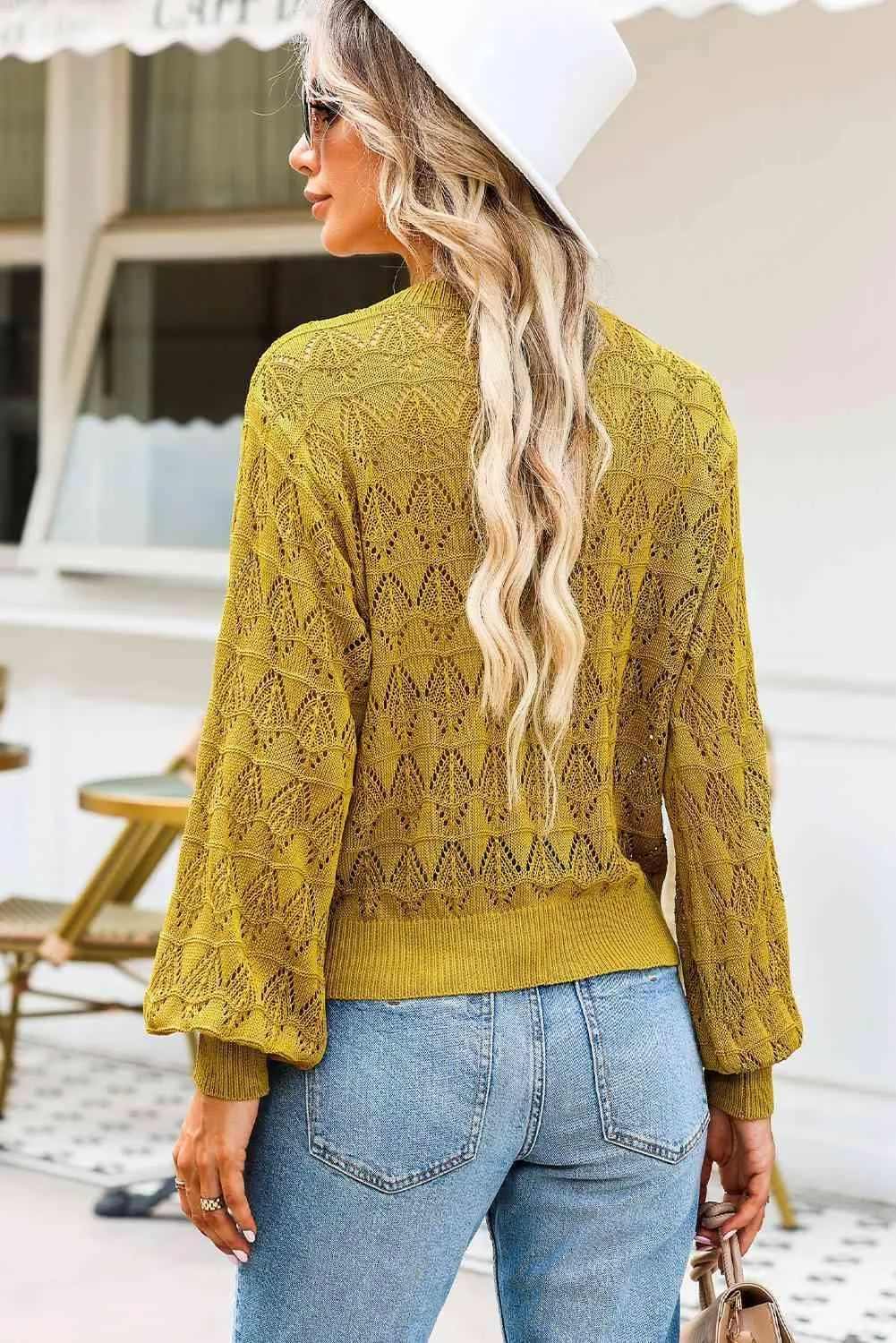 Cozy Any Season Buttoned V-Neck Open Knit Cardigan