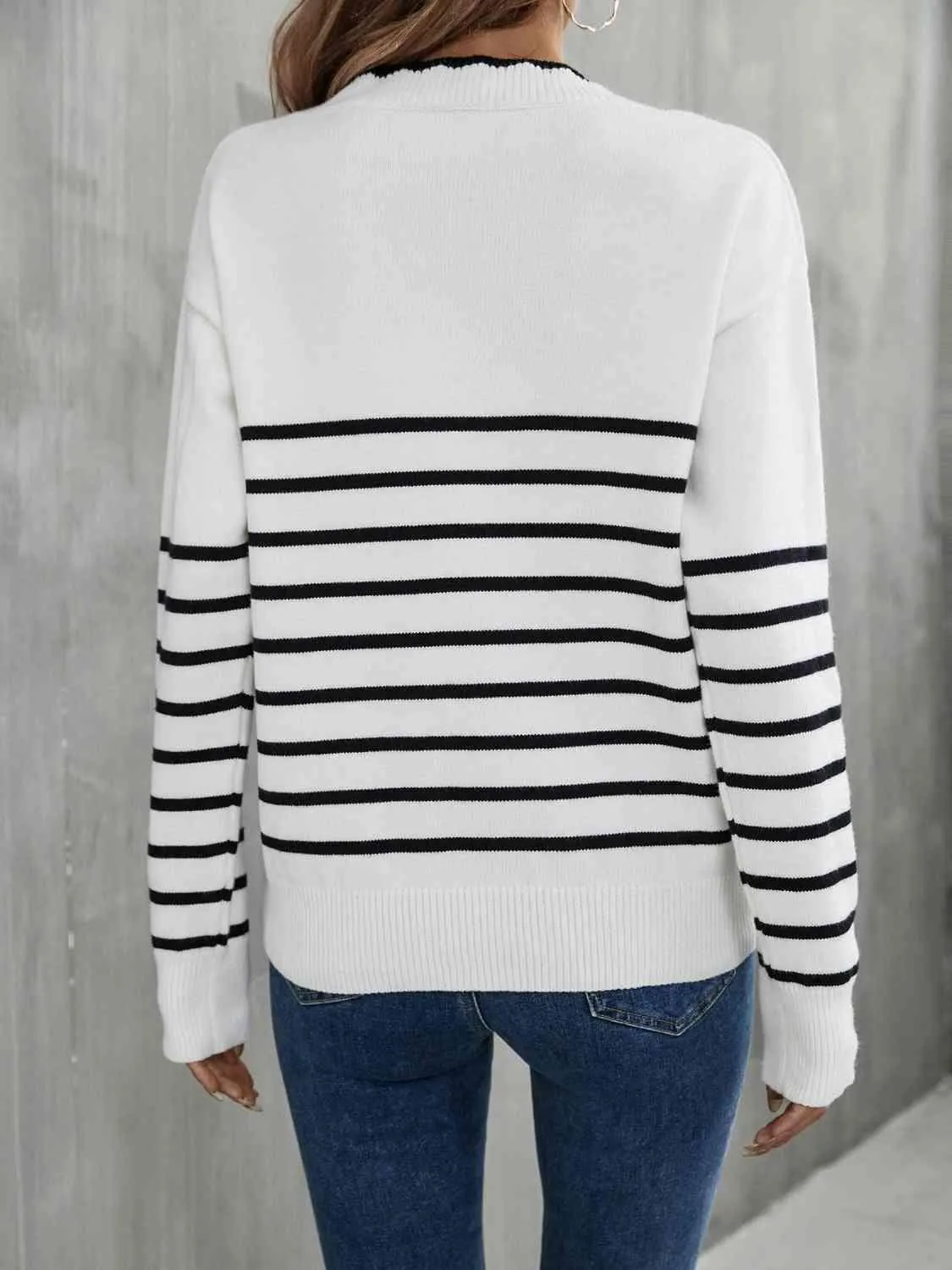 Cozy Season Striped V Neck Sweater