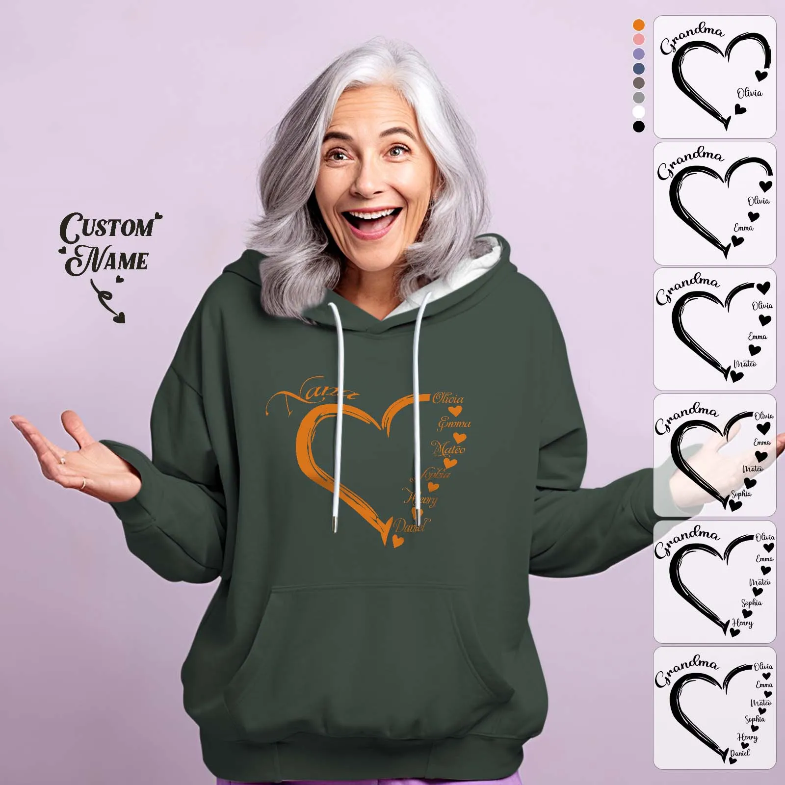 Custom Mama Grandma Hoodie Personalized Kids Name Hoodie Mother's Day Gifts