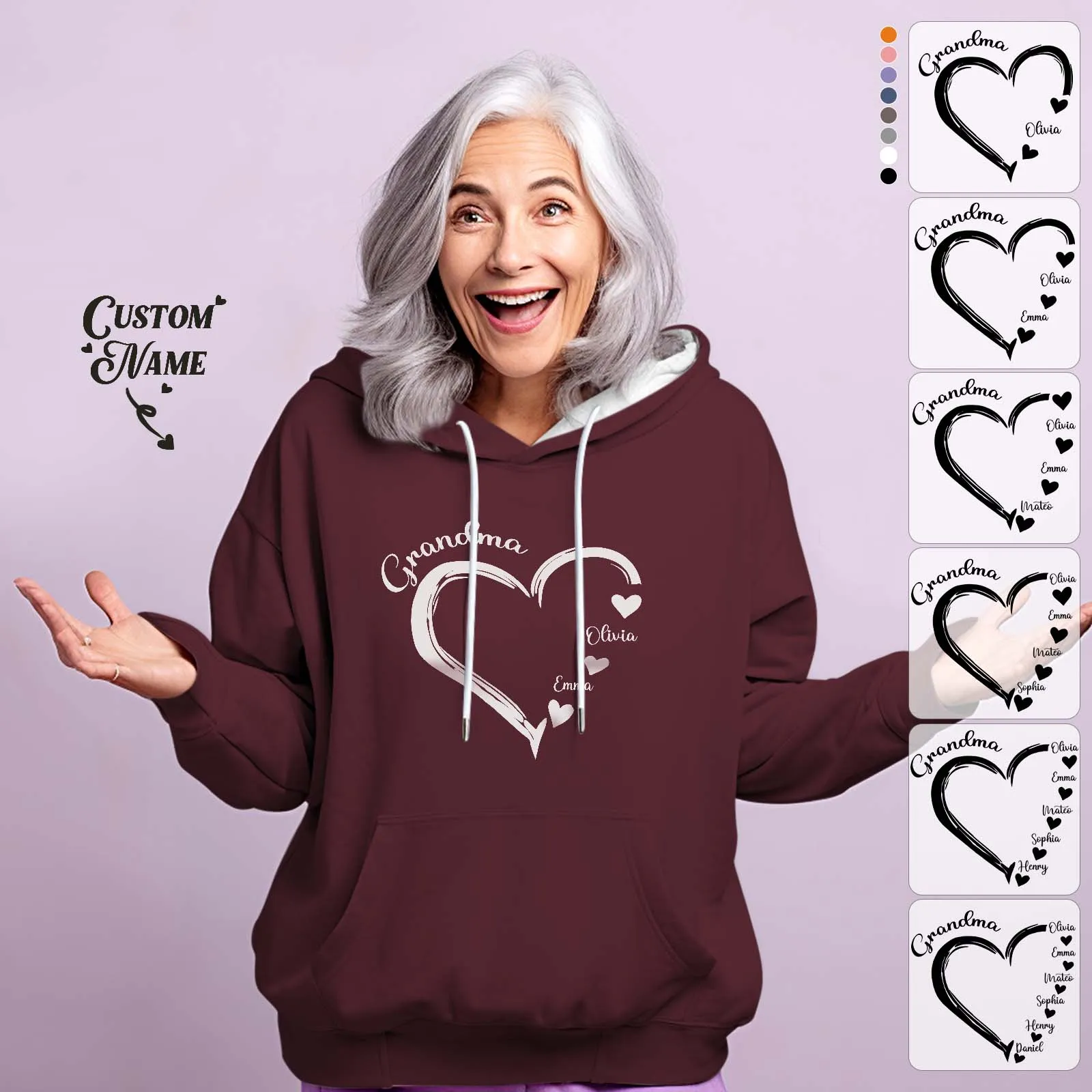 Custom Mama Grandma Hoodie Personalized Kids Name Hoodie Mother's Day Gifts