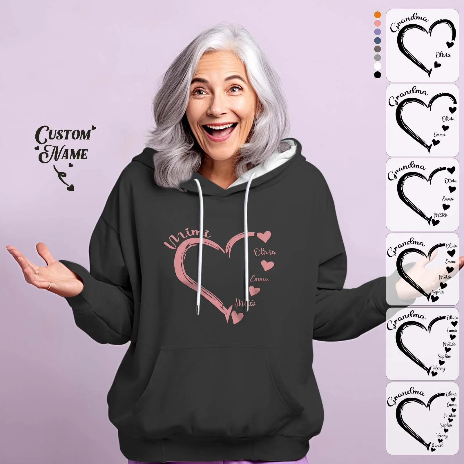 Custom Mama Grandma Hoodie Personalized Kids Name Hoodie Mother's Day Gifts