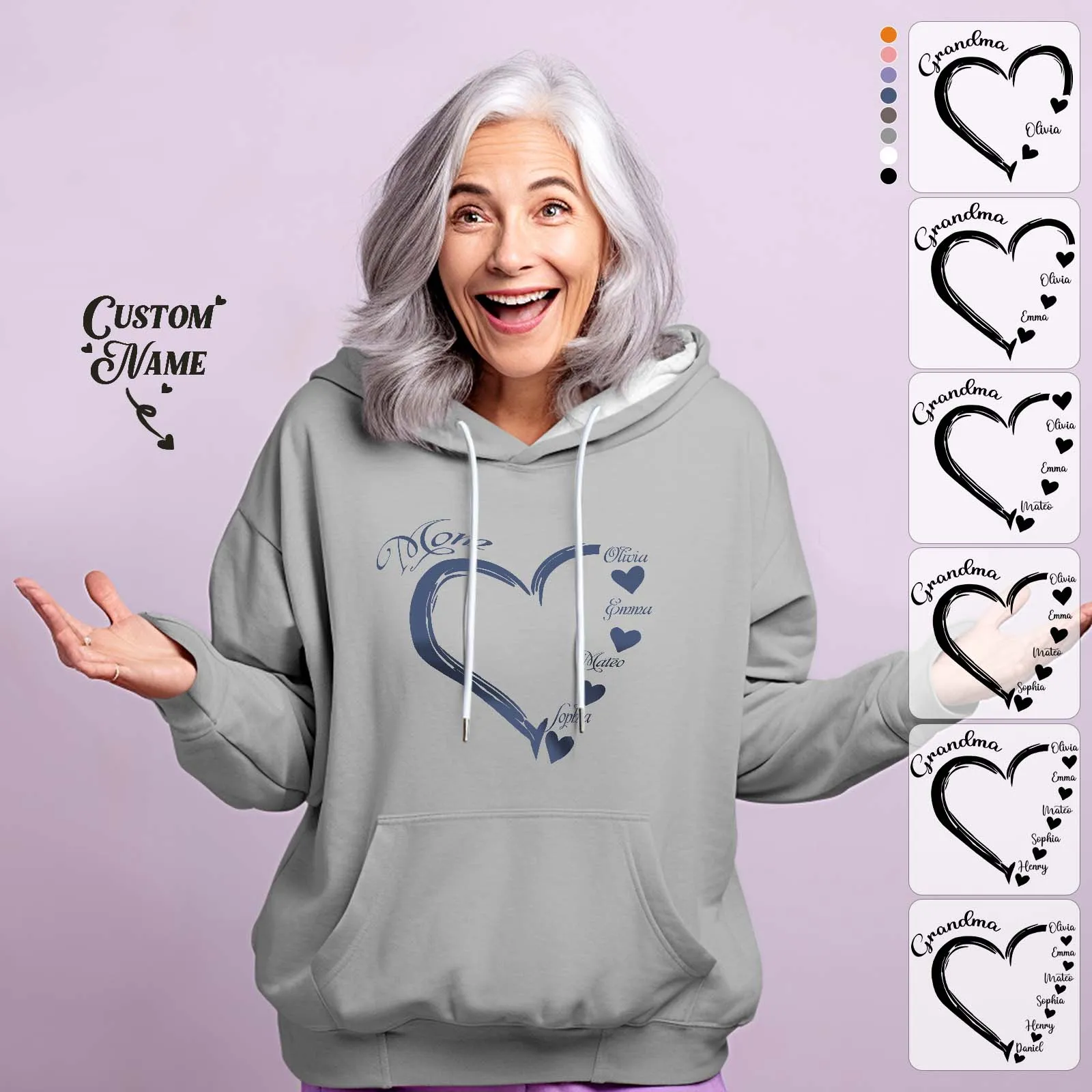 Custom Mama Grandma Hoodie Personalized Kids Name Hoodie Mother's Day Gifts