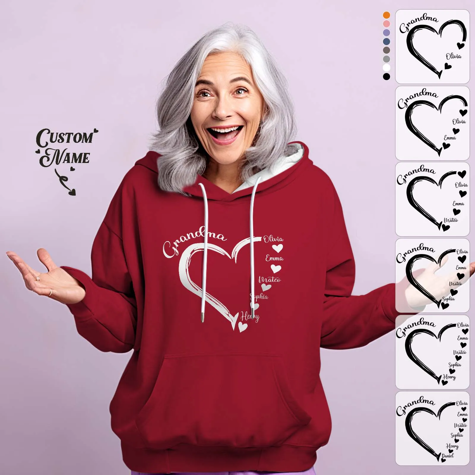 Custom Mama Grandma Hoodie Personalized Kids Name Hoodie Mother's Day Gifts