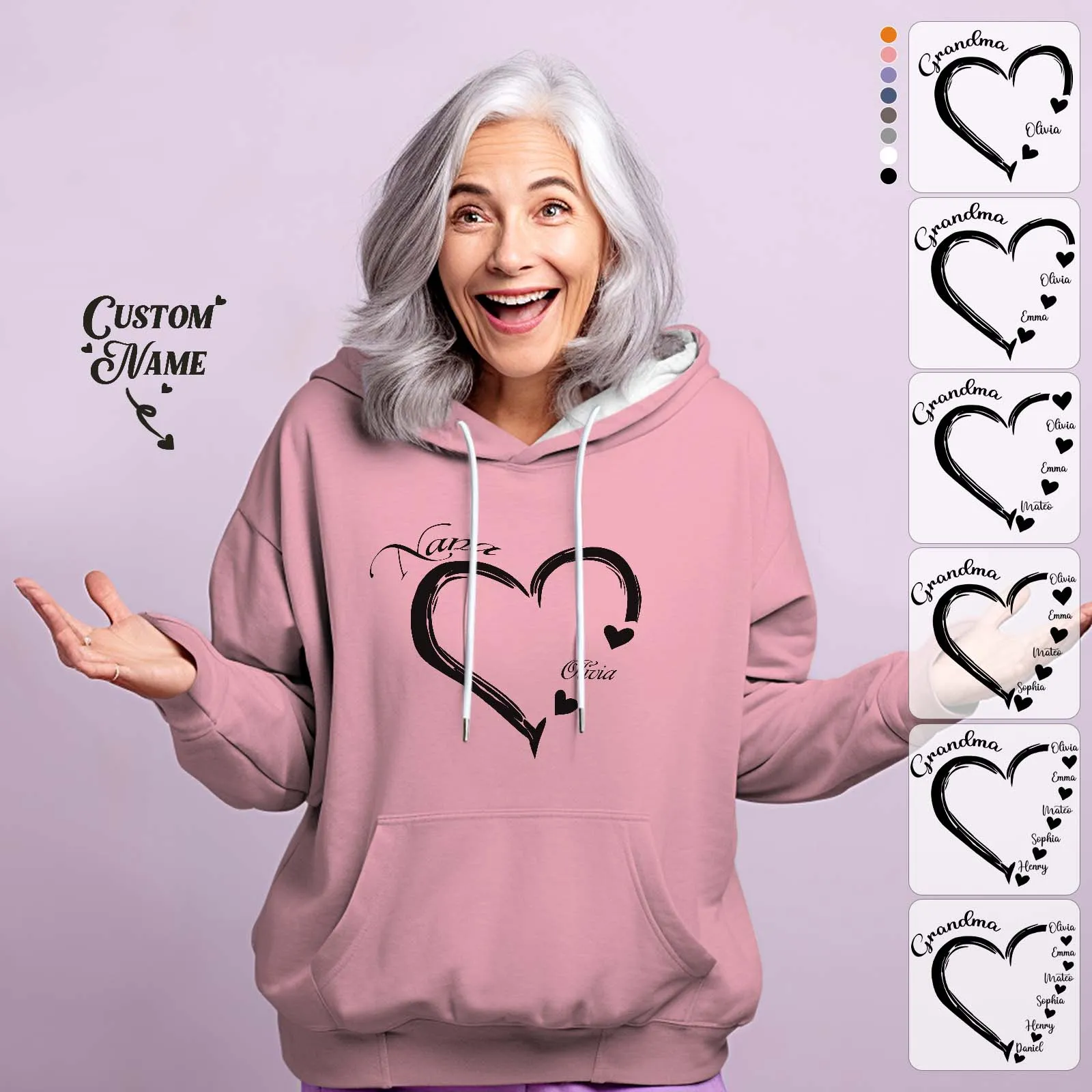 Custom Mama Grandma Hoodie Personalized Kids Name Hoodie Mother's Day Gifts