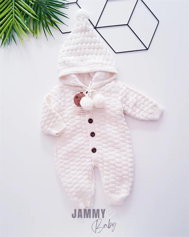 cut sugar pattern welsoft knitwear jumpsuit-soft pink