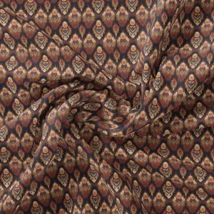 Decorative Vintage Ikat Repeat Digital Printed Fabric - Crepe