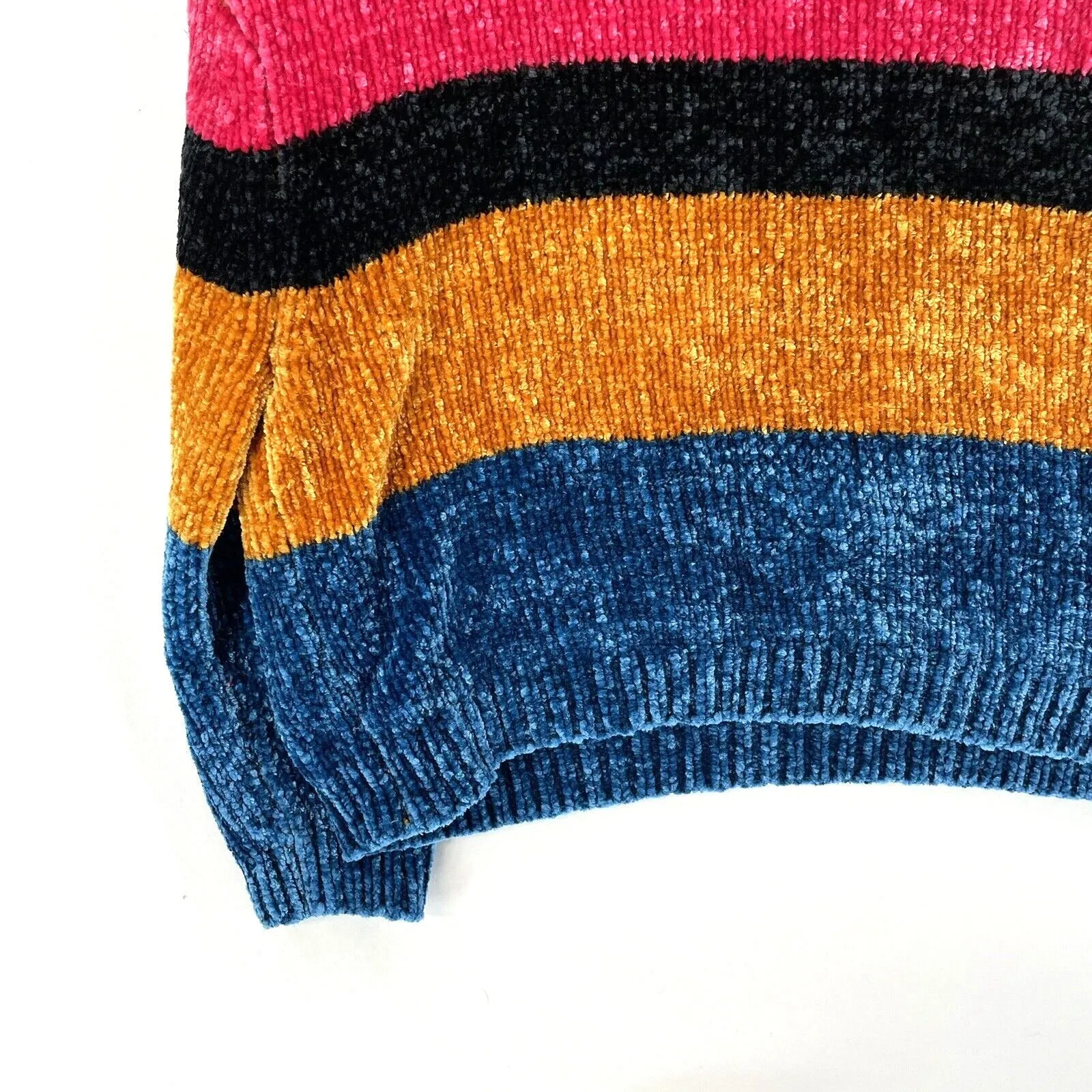 Deep Sugar Women's Soft Sweater Cozy Boxy Knit Bright Yellow Pink Blue Size S