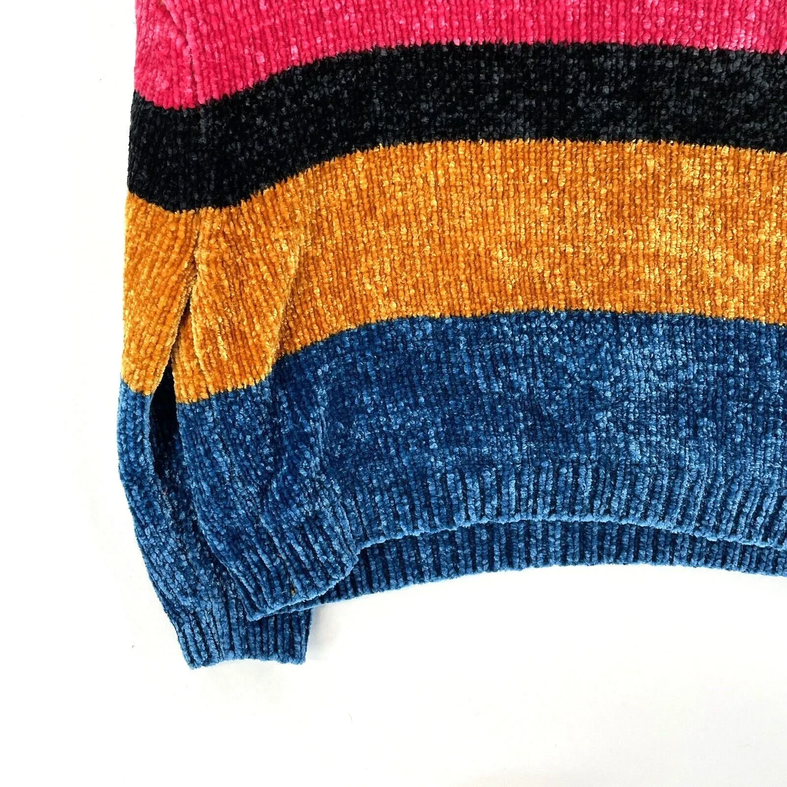 Deep Sugar Women's Soft Sweater Cozy Boxy Knit Bright Yellow Pink Blue Size S