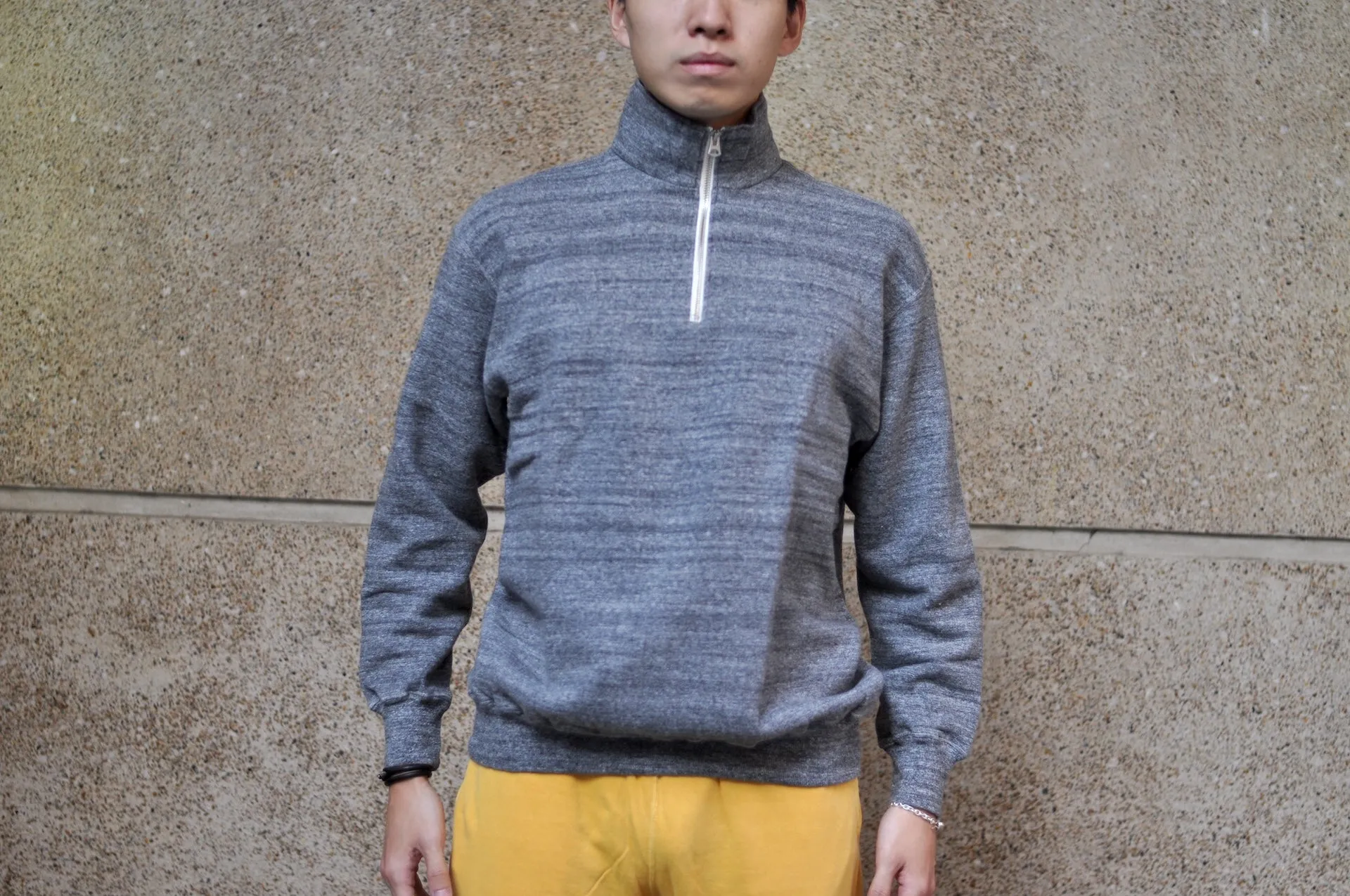 Dubble Works 11oz "Tsuri-ami" Half Zip Loopwheeled Sweatshirt (Heather Charcoal)