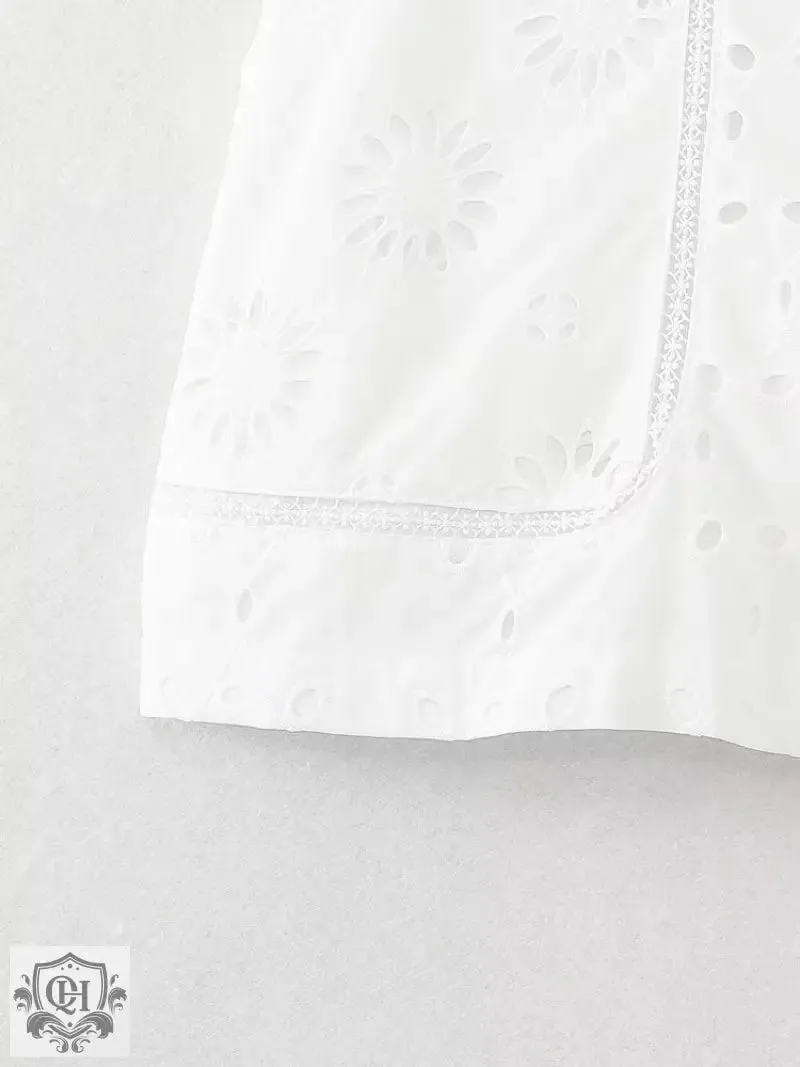 Embroidered High Waisted Shorts