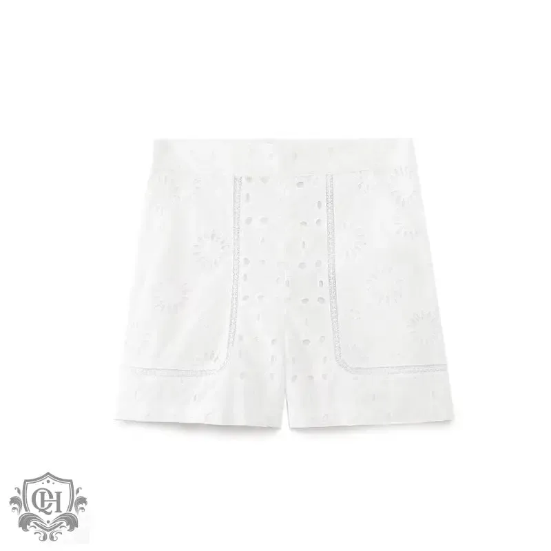 Embroidered High Waisted Shorts