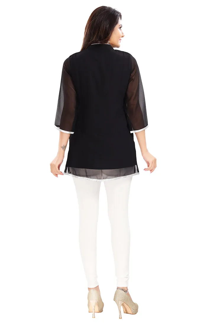 Extraordinary Black Color Indian Ethnic Kurti For Casual Wear (K639)