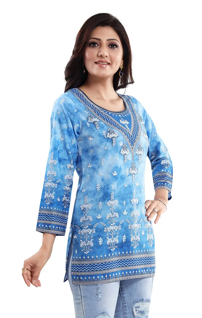 Extraordinary Blue Color Indian Ethnic Kurti For Casual Wear (K626)