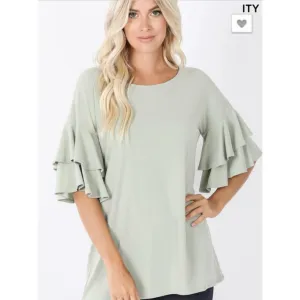 Feeling Lucky Ruffle Sleeve Top