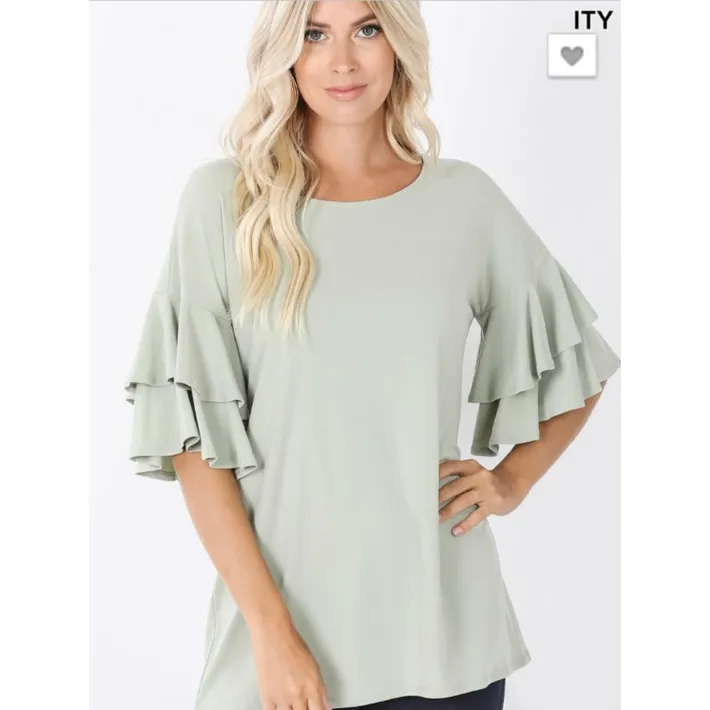 Feeling Lucky Ruffle Sleeve Top