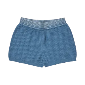 FUB Washed Indigo Structure Knit Shorts