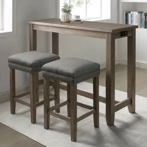 Furniture of America Caerleon 3 pc Counter Height Dinette CM3474GY-PT-3PK