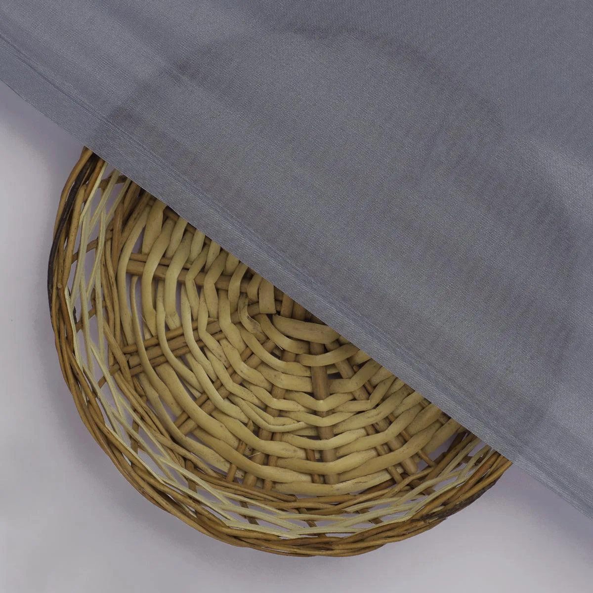 Grey Colour Upada Silk Plain Dyed Fabric