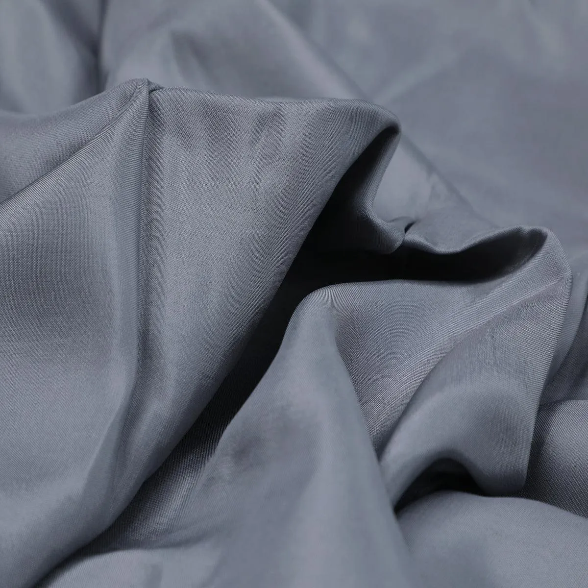Grey Colour Upada Silk Plain Dyed Fabric