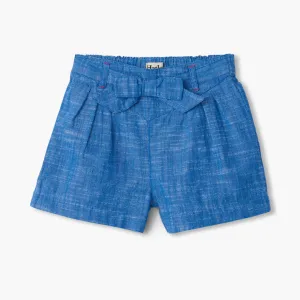 Hatley Girls Belted Chambray Paper Bag Shorts