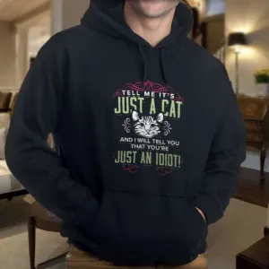 Just A Cat? You're An Idiot Pullover Hoodie