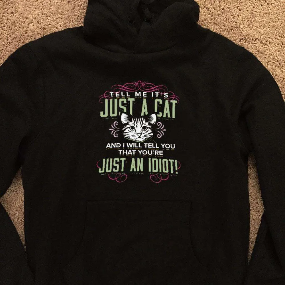 Just A Cat? You're An Idiot Pullover Hoodie