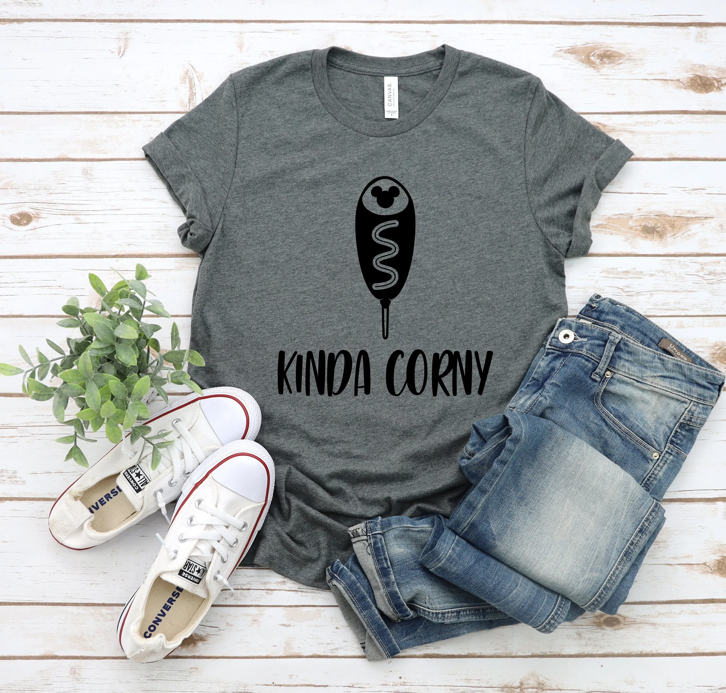 Kinda Corny Adult Unisex Disney Snack Goals T Shirt- Disney Food Lover T Shirt - Corn Dog