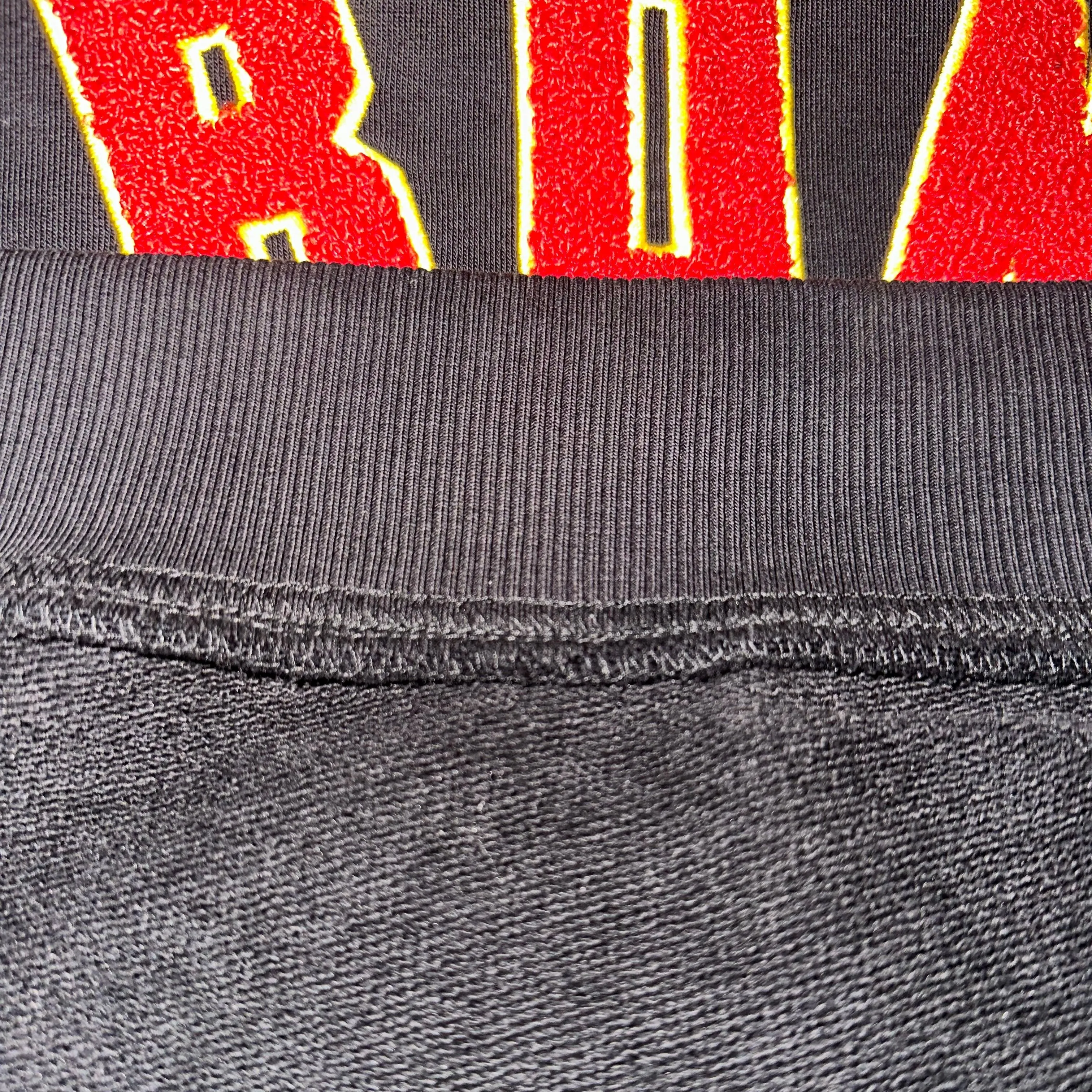 KRONK WAR Towelling Applique Hoodie Loose Fit Black