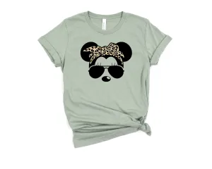 Leopard Minnie MouseT Shirt -Animal Print Bandana - Disney Trip Matching Shirts - Cheetah Safari Mode Shirt