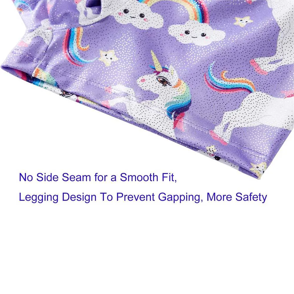 Leotard Shorts-Purple Unicorn