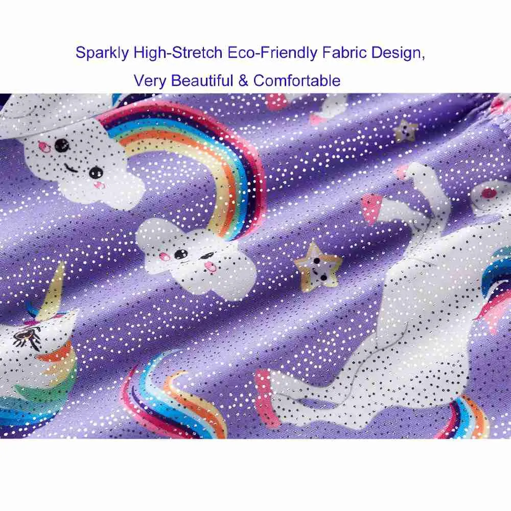 Leotard Shorts-Purple Unicorn