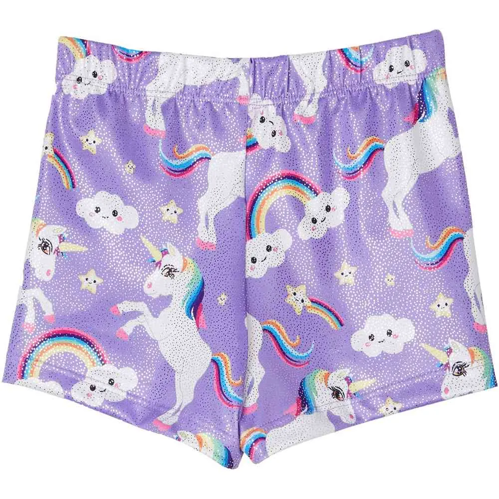 Leotard Shorts-Purple Unicorn