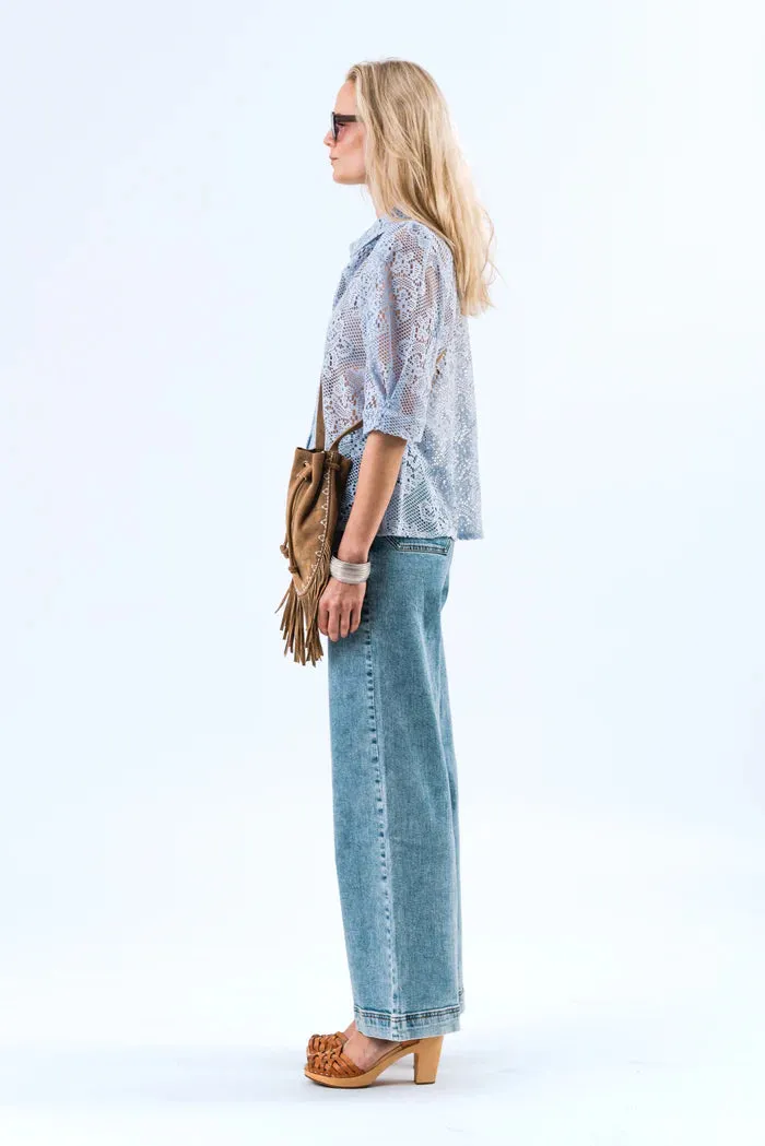 Lollys Laundry Dusty Blue Bono SS Shirt