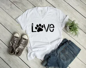 Love Dog Paw Shirt - Paw Print Love T Shirt - Dog Lover Shirt - Pet Rescue T Shirt - Dog Lover Gift Shirt - Puppy Paws Shirt