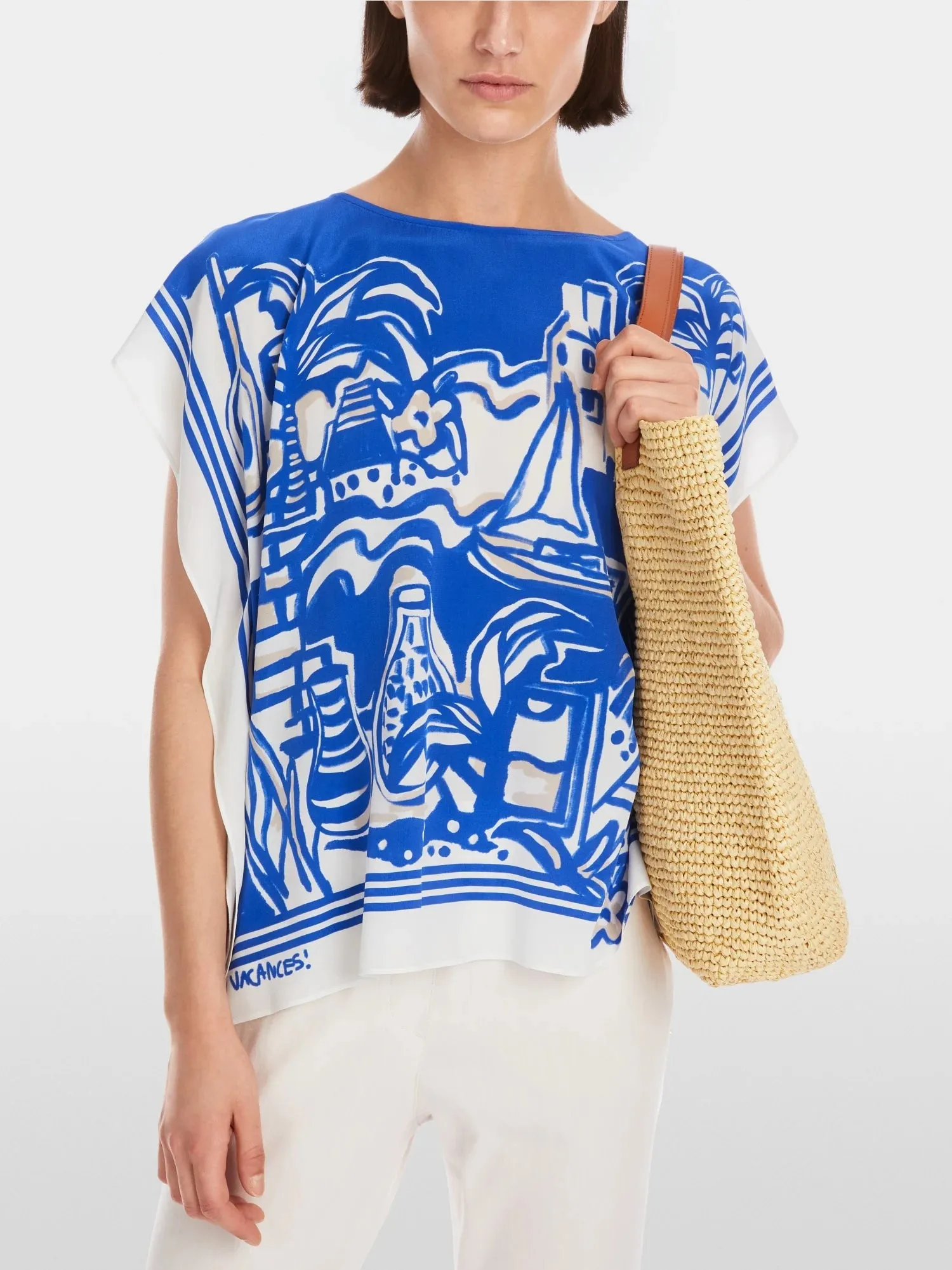 Marc Cain Blue Elegant slip blouse