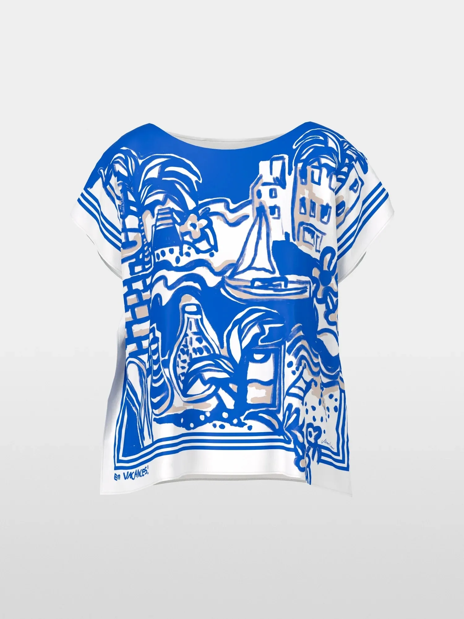 Marc Cain Blue Elegant slip blouse
